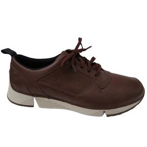 Clarks‎ Brown Tri Sprint British Tan Leather Low Lace Up Sneakers
